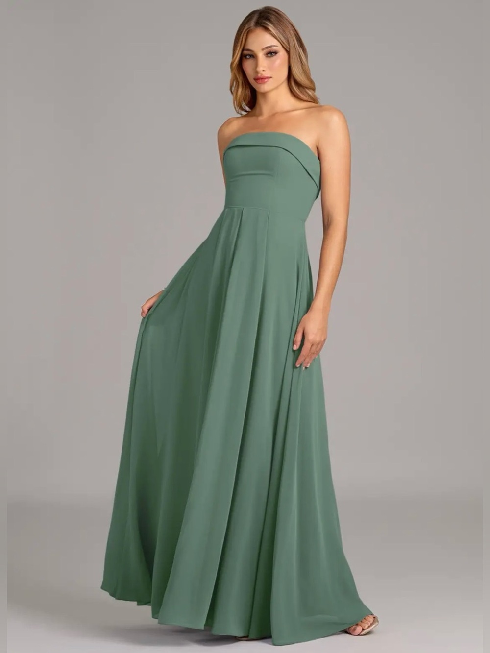 Azazie Eucalyptus Lucienne Dress- Chiffon